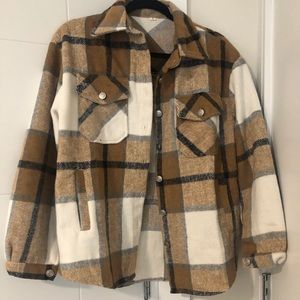 Brown/White Plaid Shacket!